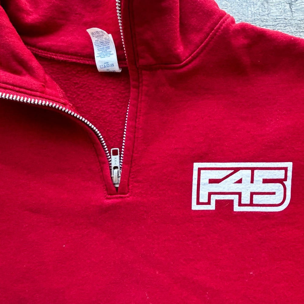 Red Quarter-Zip Crewneck Sweatshirt